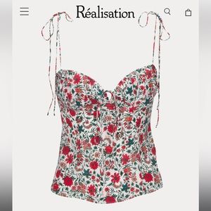 NWT Realisation Par The Ana Tank in White Batik Floral
